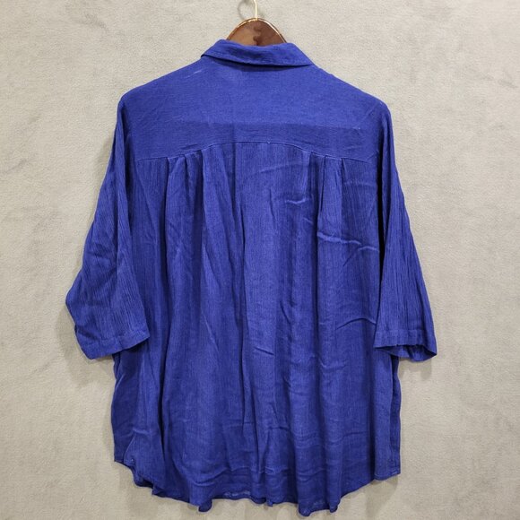 Fashion Bug Women’s Short Sleeve Button Down Shirt Size 22/24W Purple‎ Office - Picture 2 of 10